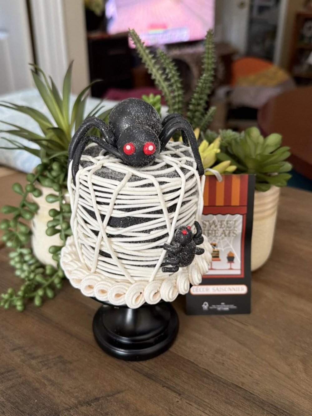 Halloween 7" Mini Spider Cobweb Pedestal Cake from Sweet Treats